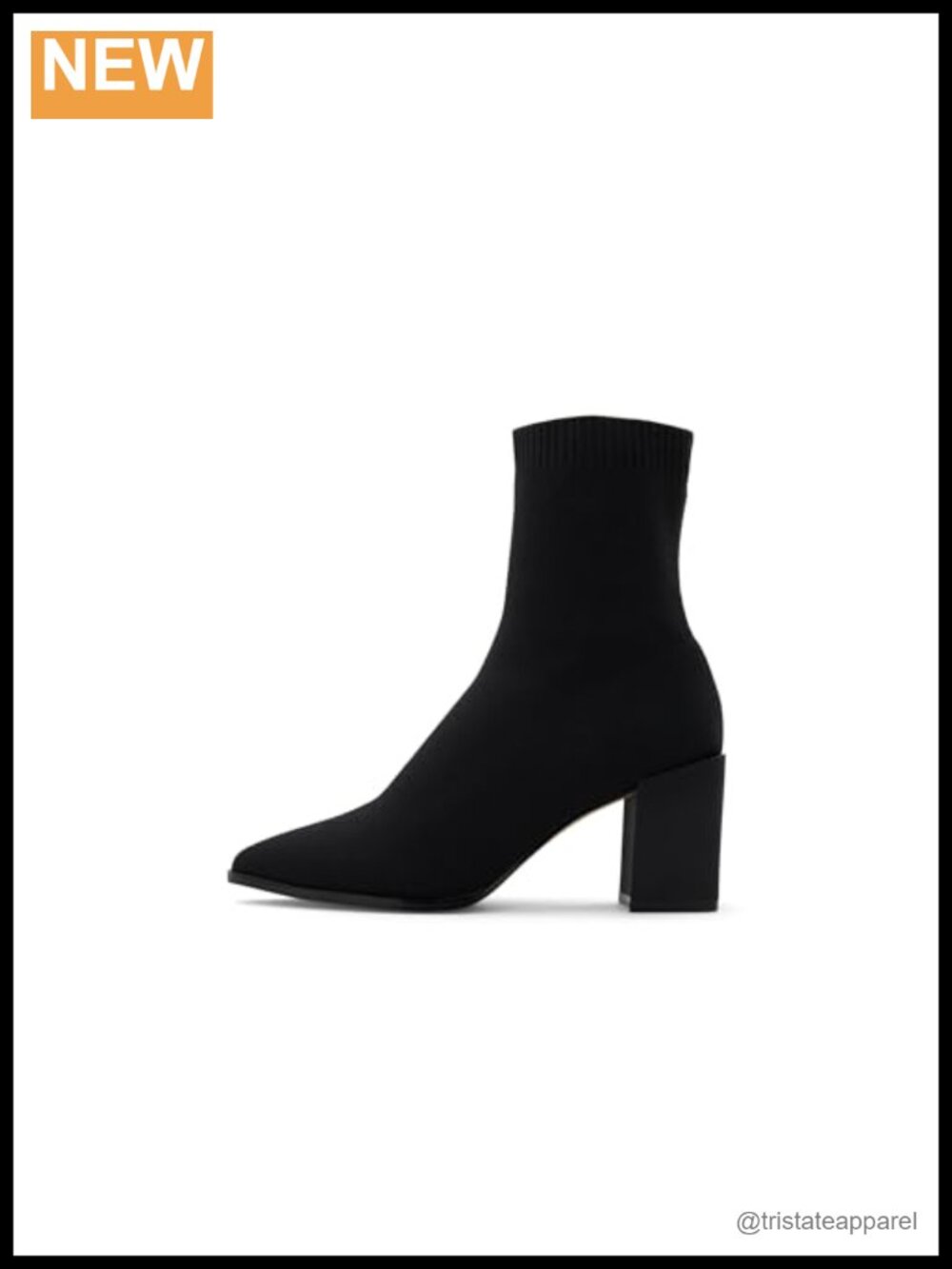 ALDO Stassy Ankle Boots Pointed Toe Block Heel Slip-On Textile Fall Bootie